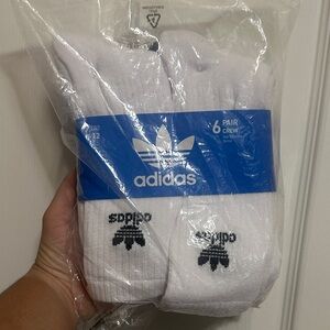 Adidas Men's White Crew Socks - 6 Pair (Brand New)